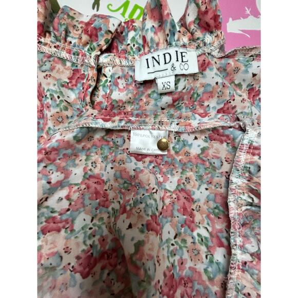 Indie & Co. Dress X-Small Amelia Floral Cottage Core Ruffle Like New Feminine - Picture 14 of 16